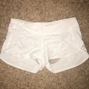 Size 4 lululemon white speed shorts